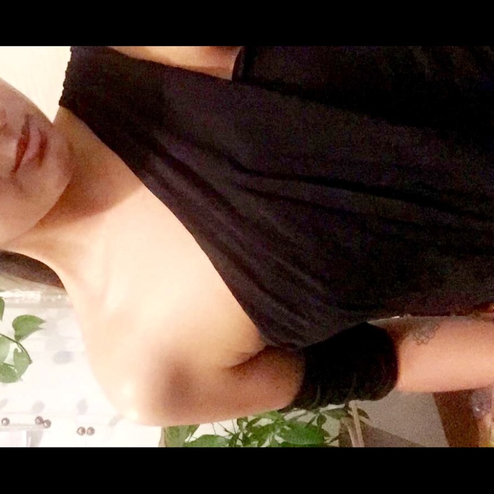 Free People Cutout Black Top